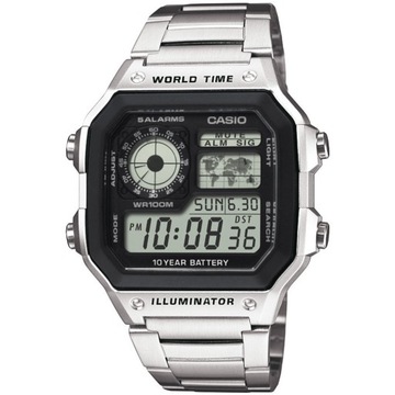 Zegarek Męski Casio AE-1200WHD-1AVEF srebrny