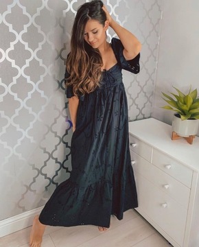 Zara sukienka z ażurowym haftem 38 M