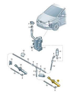 DYSZA CYLINDER SPRYSKIWACZA REFLEKTORA VW Touran p 5TA955104A