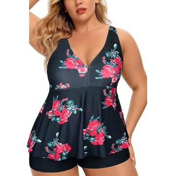 Strój kąpielowy Tankini i spodenki PLUS SIZE Print