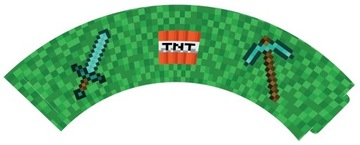 PAPILOTKI NA MUFFINKI PIKSELE MINECRAFT 6 SZTUK