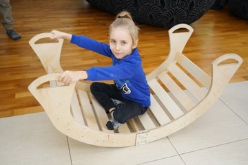 Bujak Drewniany Leżak Montessori dla dzieci solidny lakier duży składany PL