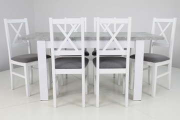 Комплект из 6 стульев и стола 80х120/160 см для кухни.