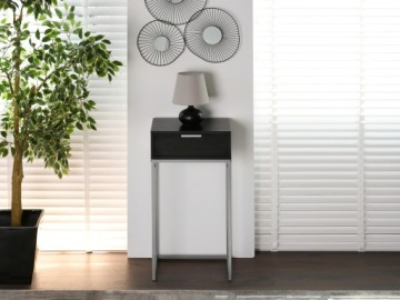 МИНИМАЛИСТИЧНАЯ ЧЕРНАЯ КОНСОЛЬ С ЯЩИКОМ ДЛЯ ГОСТИНОЙ NORA S ХРОМИРОВАННАЯ ОСНОВА