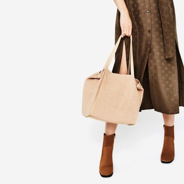 ZARA 38 M NOWA 100% SKÓRA NATURALNA pastelowa nude Z KOSMETYCZKĄ