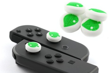 4x NAKŁADKI GUMKI NA ANALOGI JOY-CON SWITCH OLED Lite Animal Crossing Liść