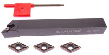 НОЖ ПОВОРОТНЫЙ 12 мм SDJCR 1212 F07 +3 ВСТАВКИ DCMT 070204 СКЛАДНОЙ ПРАВЫЙ 12x12