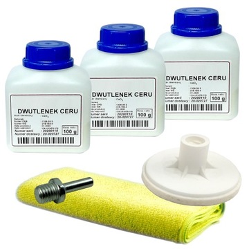 Zestaw tlenek ceru 300g do polerowania szyb + filc
