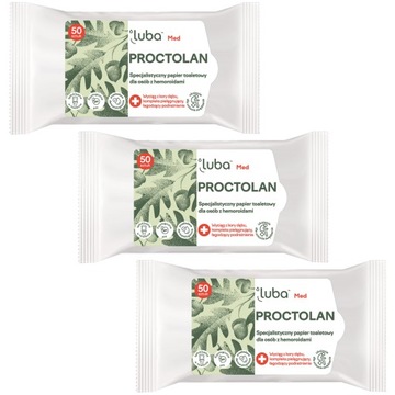 Luba MED PROCTOLAN nawilżany papier toaletowy 3x50
