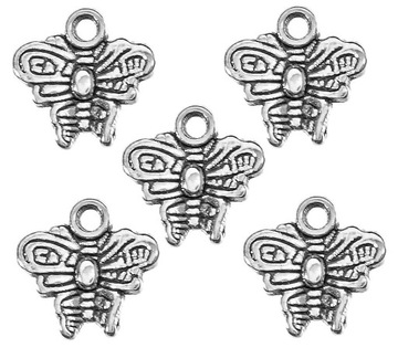 ZAWIESZKI CHARMS METALOWE MOTYLKI 10mm 12szt MOTYL ZAWIESZKA WISIOREK MOTYL