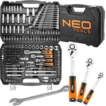 НАБОР ИНСТРУМЕНТОВ NEO XXL, 216 шт. ТОРЦЕВЫЕ КЛЮЧИ 1/2 дюйма 3/8 дюйма 1/4 дюйма 10-216
