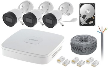 Zestaw System Monitoringu IP Dahua 3 Kamery 5MPX