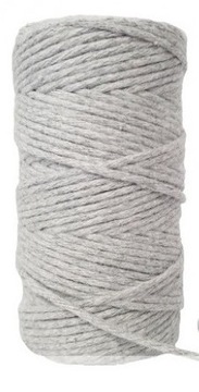 Sznurek bawełniany do makarmy 2mm 60m SZARY