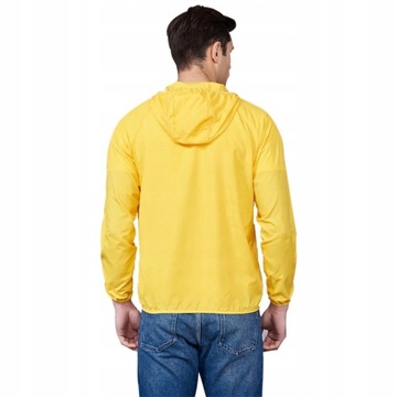 KURTKA PRZECIWDESZCZOWA Z KAPTUREM WIATRÓWKA LEKKA UNISEX ŻÓŁTA ROZ XL