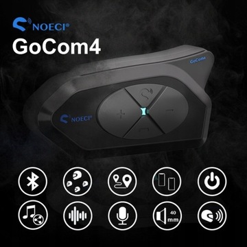 NOECI INTERKOM MOTOCYKLOWY KONFERENCJA GOCOM4 BT 5.1 POLSKI LEKTOR INTERCOM