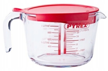 Pyrex Duży Dzbanek Z Miarką Skalą 1l Pokrywa