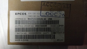 Дроссель с сердечником EPCOS/TDK B82720A2202N040