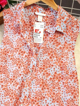 H&M Koszula damska z wzorkiem mgiełka kwiaty lekka r. L 40