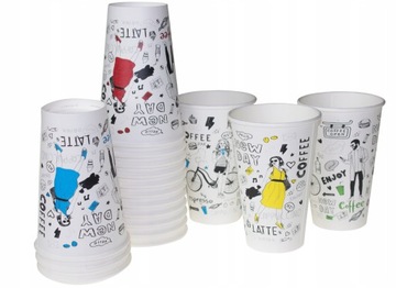 БУМАЖНЫЕ КРУЖКИ NEW DAY КОФЕ 400МЛ + КРЫШКА 50 ШТ (для перепродажи)