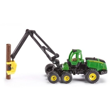 1652-SIKU metal TRAKTOR KOPARKA LEŚNA Z DREWNEM