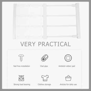 Натяжная полка для гардероба с регулируемым органайзером
