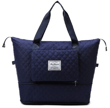 TORBA DAMSKA GRANATOWA PODRÓŻNA SPORTOWA NA WAKACJE DO SAMOLOTU