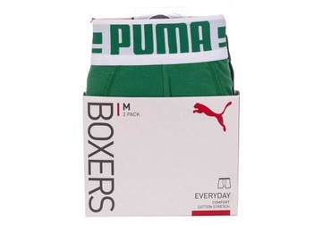 PUMA BOKSERKI MĘSKIE 2 PARY FASHION BOXER GREEN/BLACK r.L