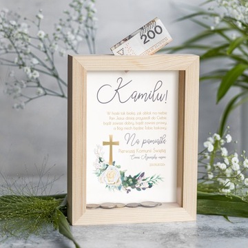 СУВЕНИРЫ ПЕРВОГО СВЯТОГО ПРИЧАСТИЯ ДЕРЕВЯННАЯ КОПИЛКА ПОДАРОК ​​ДЛЯ ПРИЧАСТИЯ