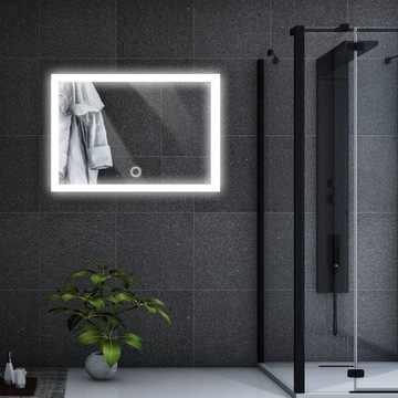 СВЕТОДИОДНОЕ ЗЕРКАЛО ДЛЯ ВАННОЙ 60x80 СЕНСОРНЫЙ ВЫКЛЮЧАТЕЛЬ