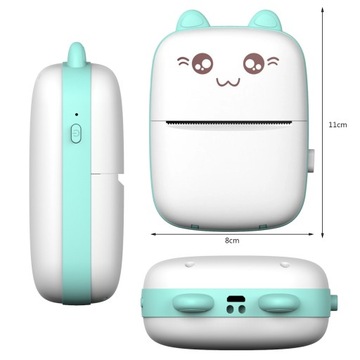 MINI DRUKARKA TERMICZNA do zdjęć etykiet DRUKUŚ rolka + 3 ROLKI NAKLEJKI