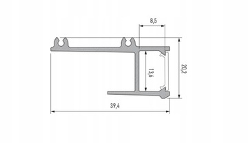 ПРОФИЛЬ ПОДВЕСНОЙ ПОТОЛОЧНЫЙ ПОДВЕСНОЙ ПОТОЛОК APA12 БЕЛЫЙ 3м С ЛАМПОЙ