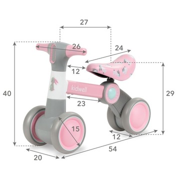 PETITO велосипед-толкатель, беговел, розовый