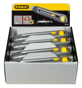 РАЗРЫВНОЙ НОЖ STANLEY INTERLOCK 0-10-018 СЕГМЕНТНЫЙ МЕТАЛЛИЧЕСКИЙ НОЖ 18MM 9MM
