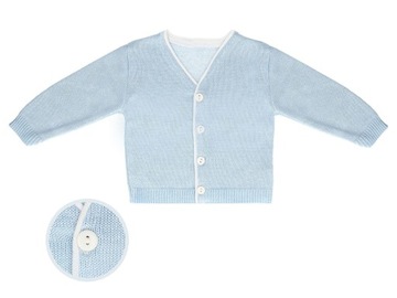 SWETER sweterek niebieski 74cm CHRZEST