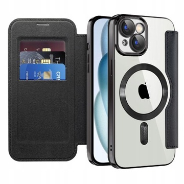 ETUI FLIP Z KLAPKĄ DO MAGSAFE OBUDOWA CASE MAGNETYCZNE IPHONE 13 CZARNE