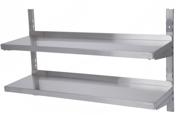 PÓŁKA WISZĄCA DO KUCHNI PRZESTAWNA PODWÓJNA 120X30X60 CM STALOWA TECHNICA