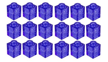LEGO Cegła 1x1 brokat fioletowy Glitter Trans Purple 6253761 3005 - 18 szt