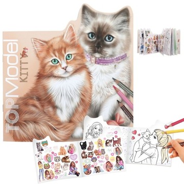 TOP MODEL KOLOROWANKA Z NAKLEJKAMI KITTY 12713