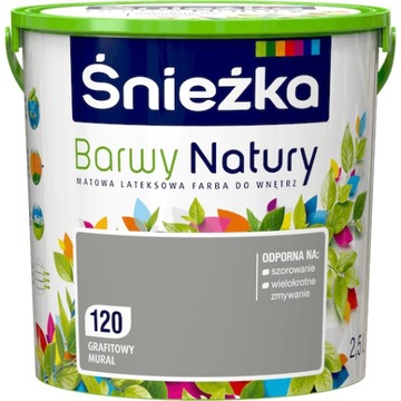 FARBA ŚNIEŻKA BARWY NATURY GRAFITOWY MURAL 2,5L