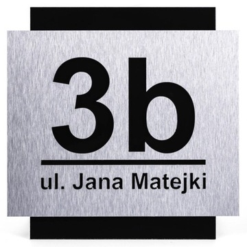 NOWOCZESNA TABLICZKA ADRESOWA Z NUMEREM DOMU ULICA | ALUMINIUM 25x25cm