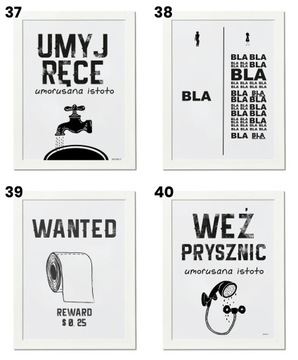 PLAKATY DO ŁAZIENKI - WYDRUK 40x50 - RÓŻNE WZORY!