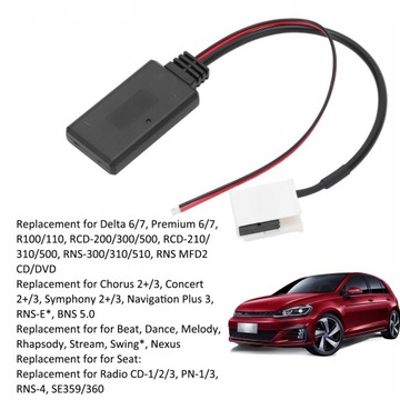 Модуль Bluetooth Радио AUX в сменном адаптере кабеля для RCD200 KG