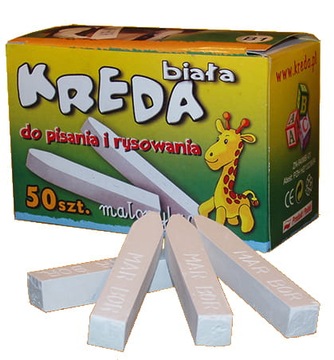 KREDA SZKOLNA BIAŁA 50 SZTUK MAR BOR