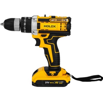 ДРЕЛЬ HOLDX, УДАРНАЯ ОТВЕРТКА, БОЛЬШОЙ НАБОР ИНСТРУМЕНТОВ, 2 АККУМУЛЯТОРНЫЕ СВЕРЛА, СВЕРЛА