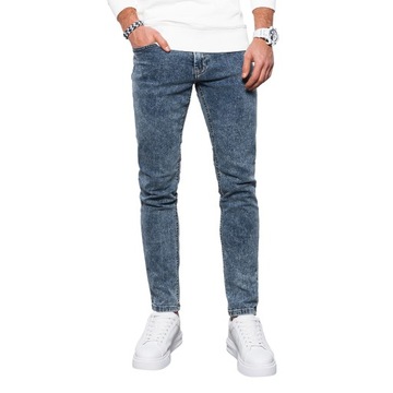 Spodnie męskie jeansowe SKINNY FIT nieb P1062 M