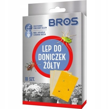 BROS LEP DO DONICZEK ŻÓŁTY 10 SZTUK PUŁAPKA WABIK