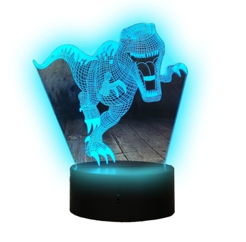 Lampka 3D LED DINOZAUR T-REX USB/BATERIE + PILOT