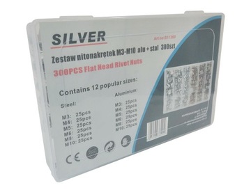 ZESTAW NITONAKRĘTEK M3-M10 MIX 300SZT ALU+STAL