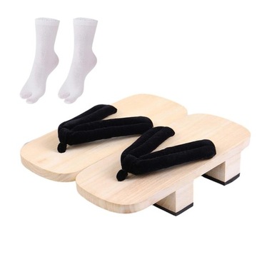 Japońskie drewniane chodaki Komfortowe antypoślizgowe tradycyjne sandały pod prysznic 42 białe