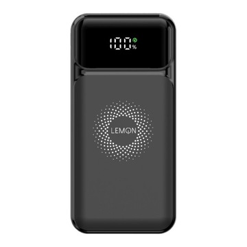 POWER BANK LEMON, 20000 mAh, USB-C PD 22,5W SZYBKIE ŁADOWANIE QC INDUKCJA